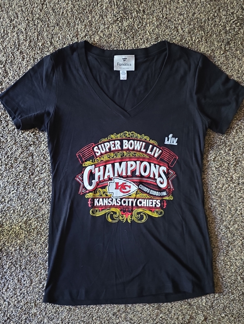 Kansas City Chiefs Superbowl 54 Womens V Neck Size Small